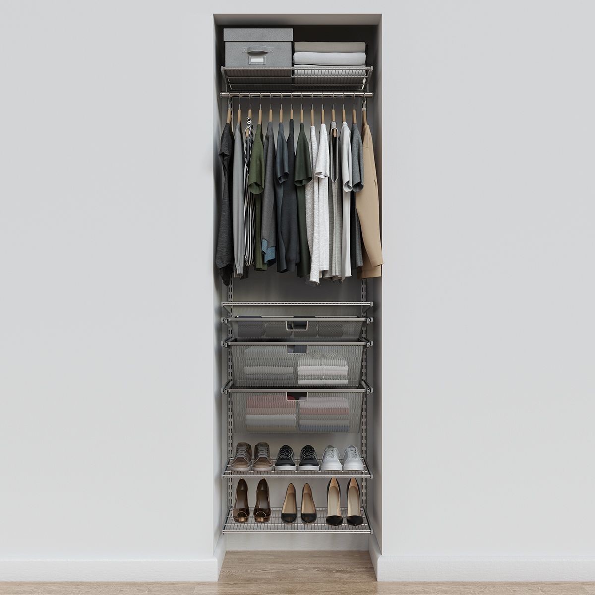 Elfa Classic 2' Reach-In Closet Platinum